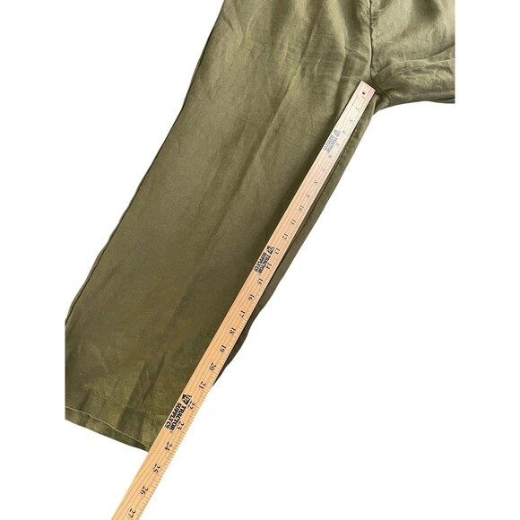 Quince 100% European Linen Pants Martini Olive Size LG Women's Green Wide Leg - Picture 7 of 13